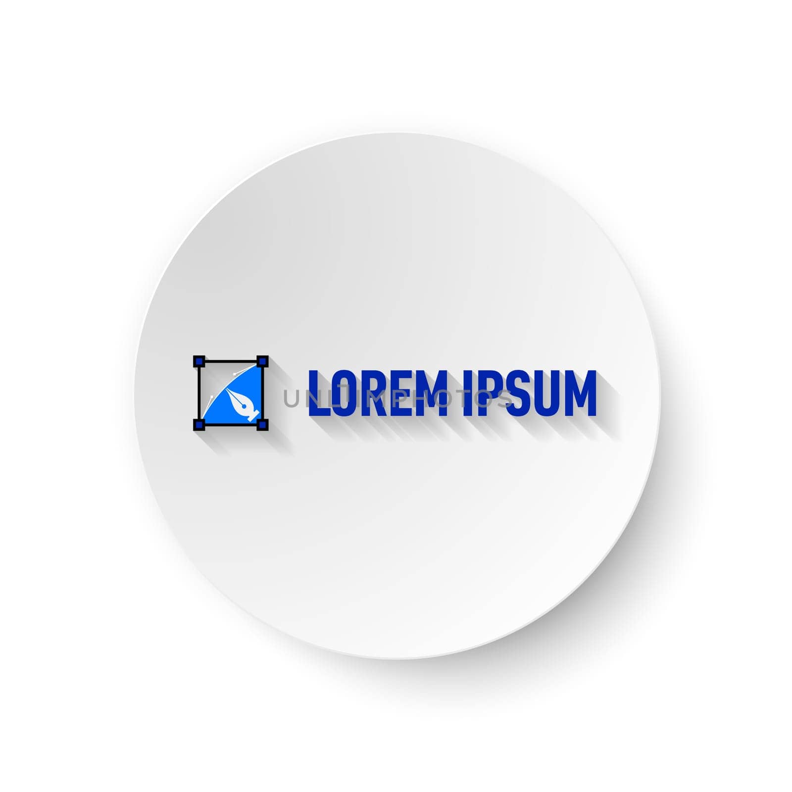 White circle paper with text  on the white background