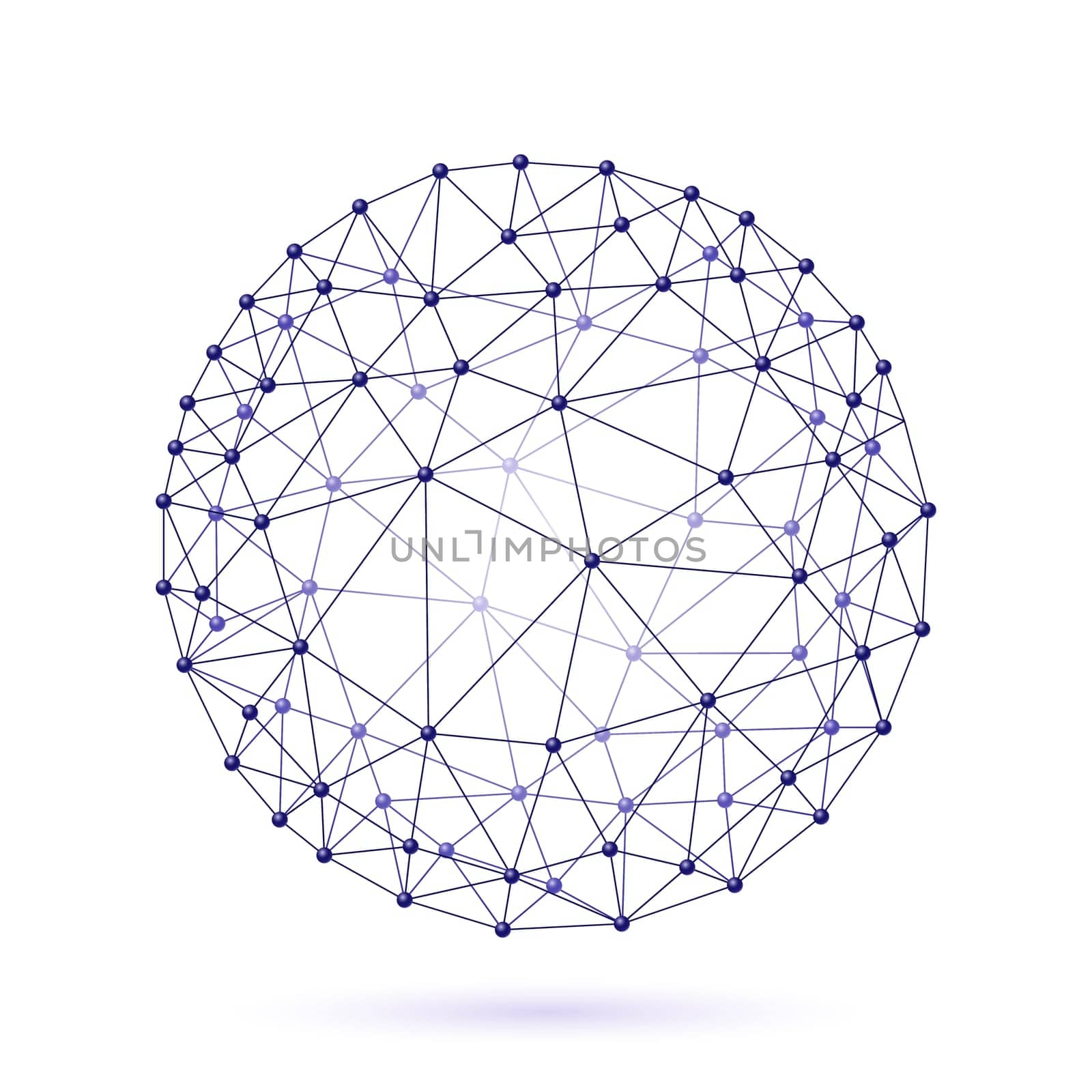 Internet web envelopes sphere on the white background