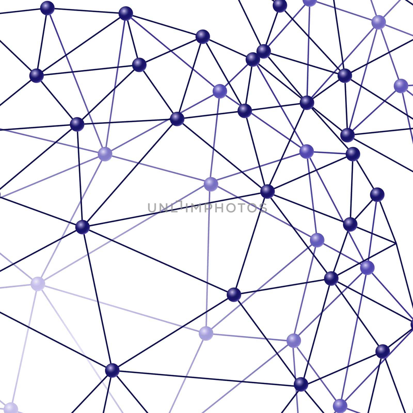 Close-up internet spheres on a white background