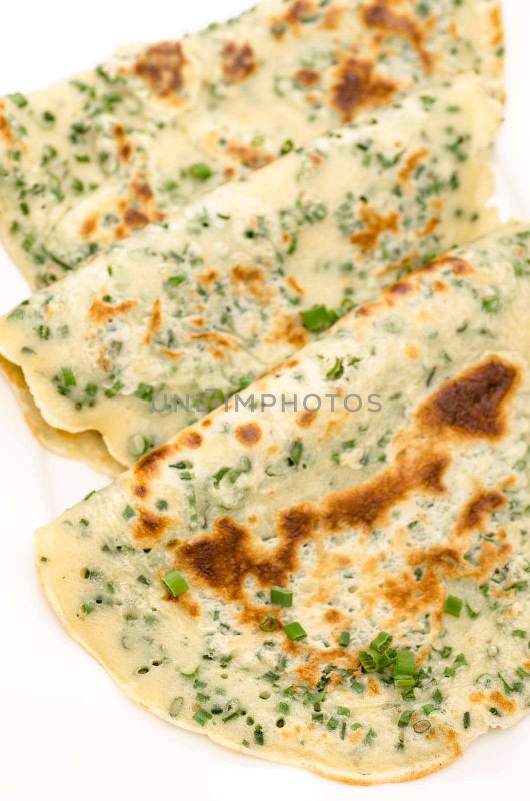 Three egg cakes with chigs in portrait format
