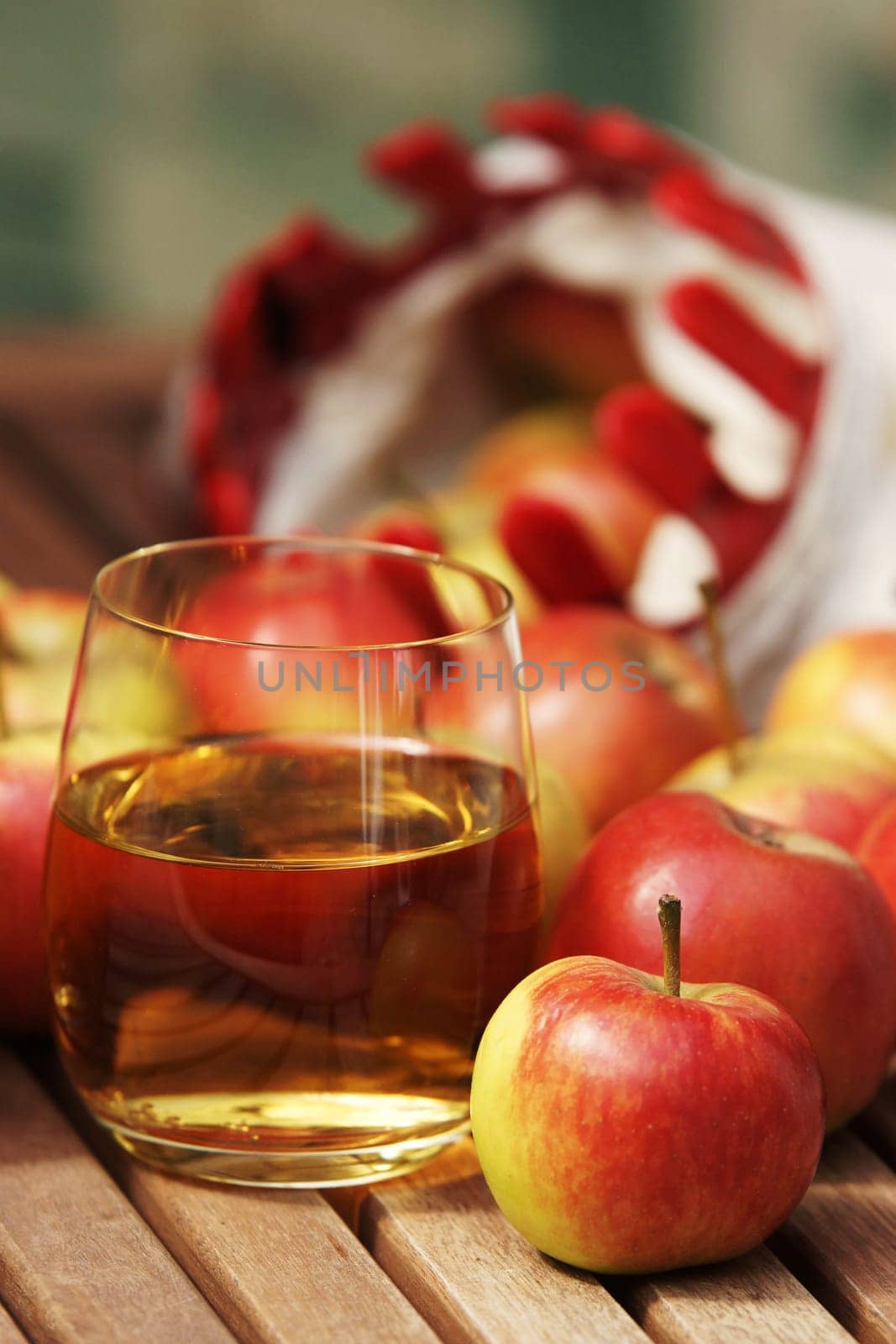Fresh aepfel and apple juice