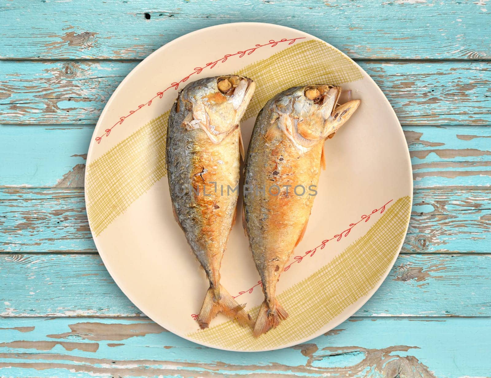 mackerel fried on a dish (thai food)