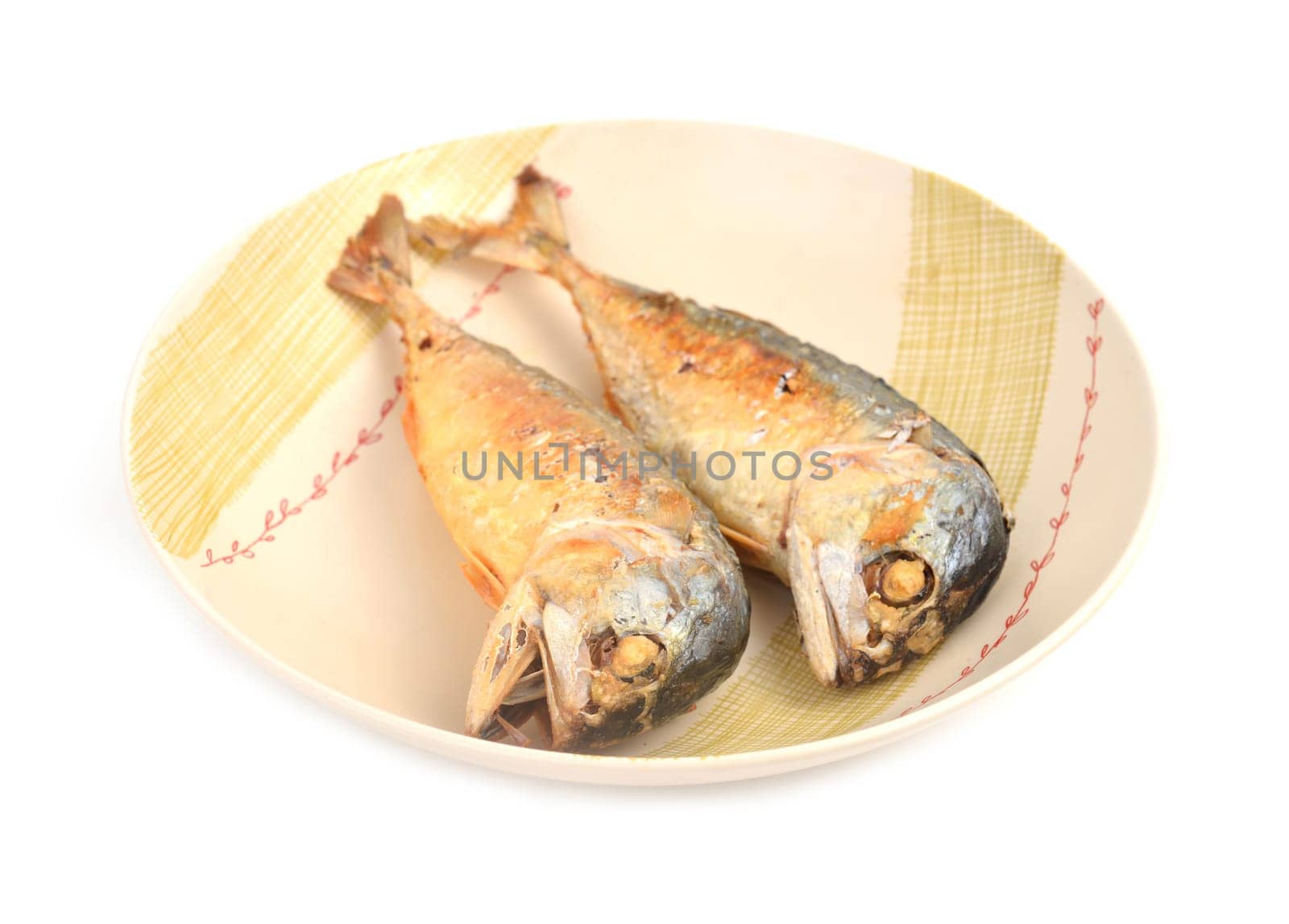 mackerel fried on a dish (thai food)