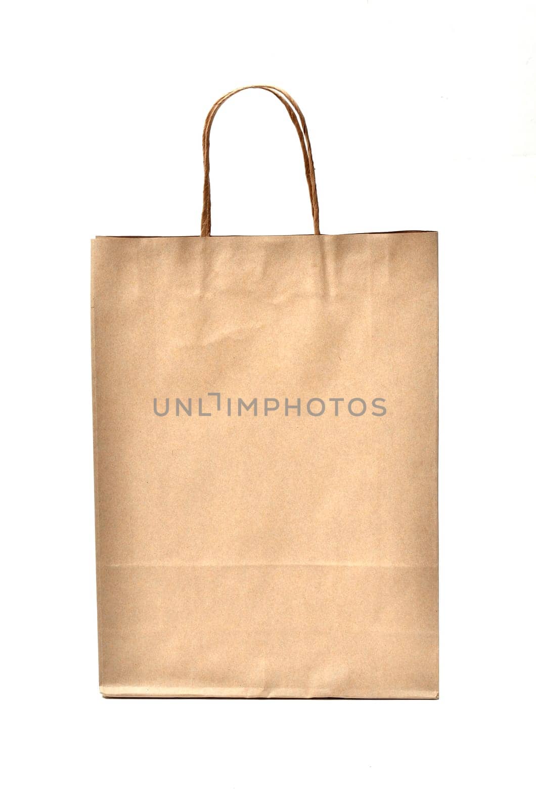 brown paper bag on a white background
