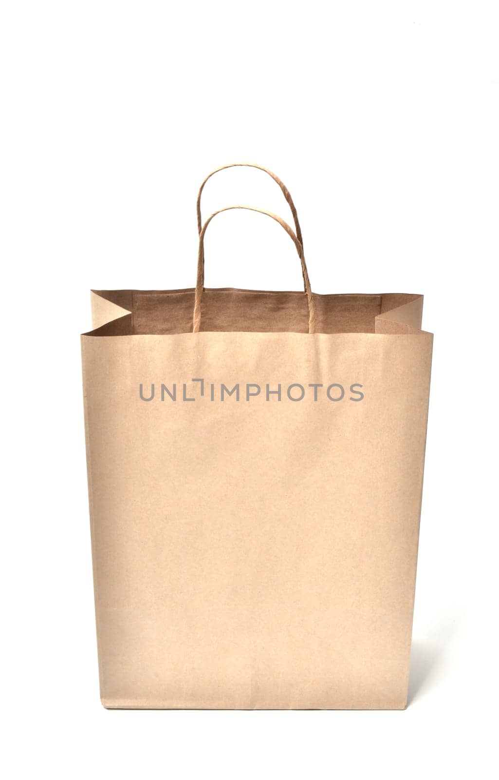 brown paper bag on a white background