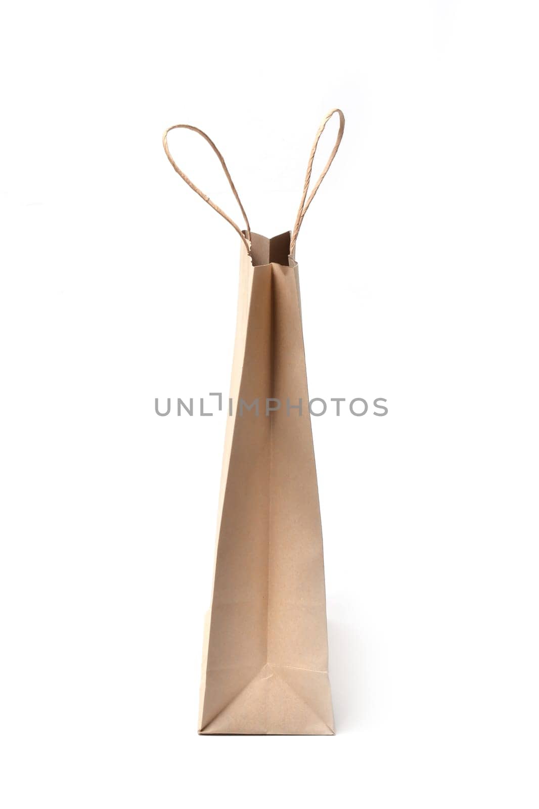 brown paper bag on a white background