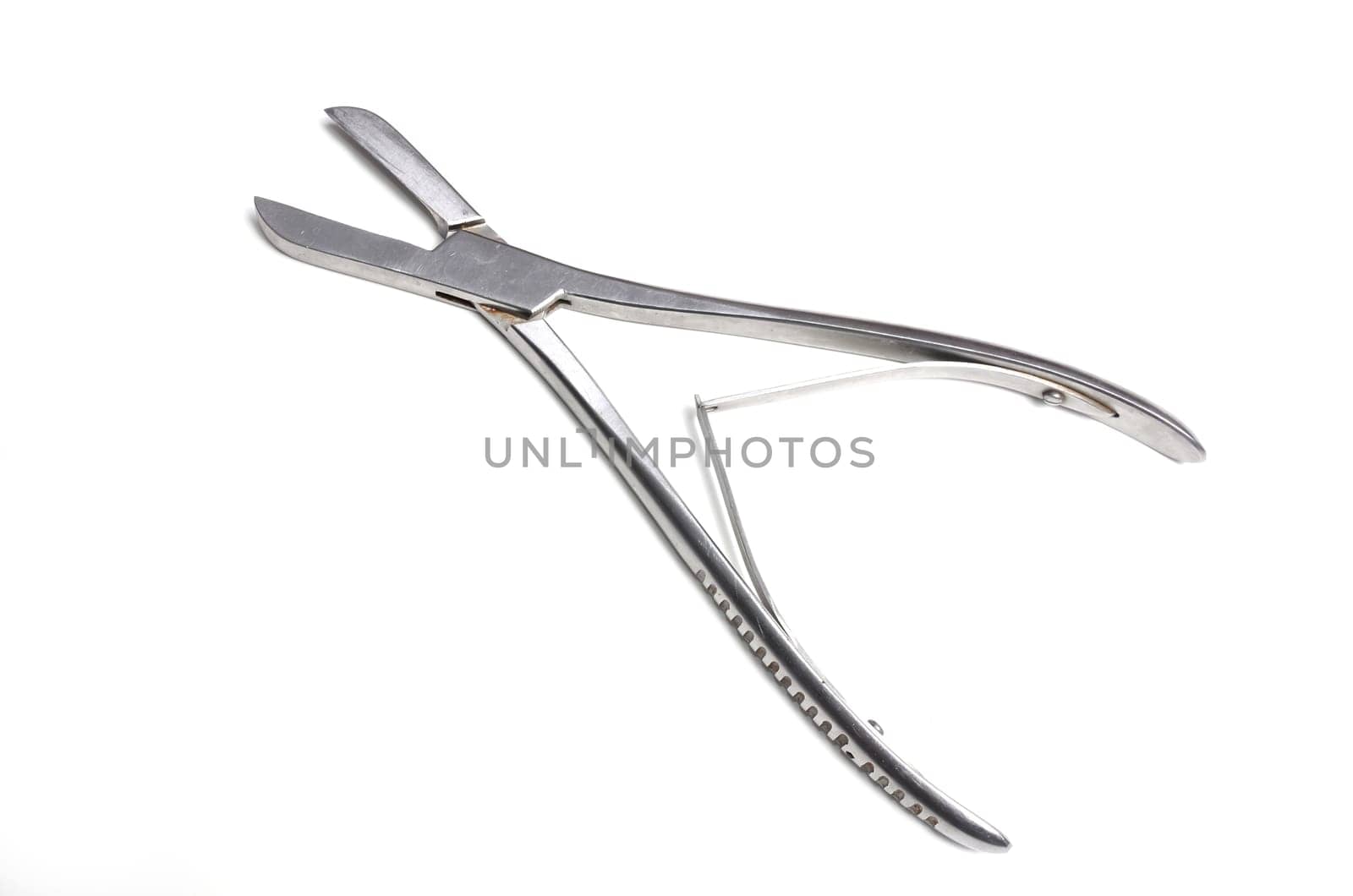 Surgical instruments isolated on white background