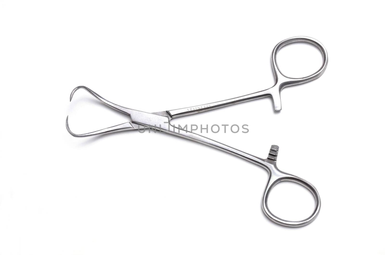 Surgical instruments isolated on white background
