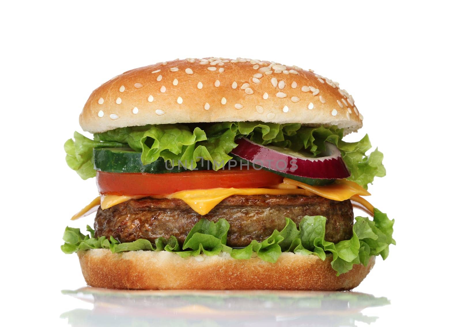 Tasty hamburger isolated on white background