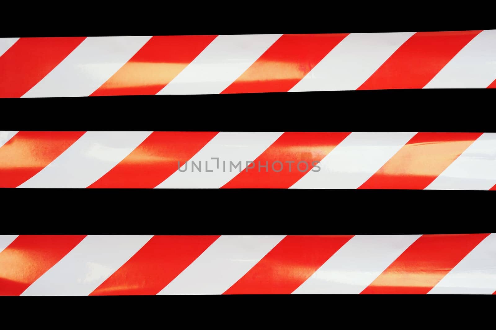 three original shut-off tapes with reflection on black background