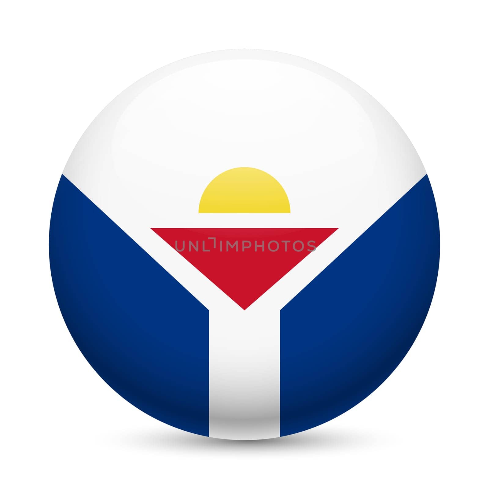 Flag of Saint Martin as round glossy icon. Button with flag design