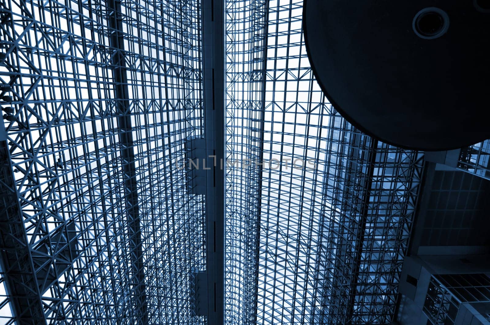The ceiling architecture of modern train (subway) station