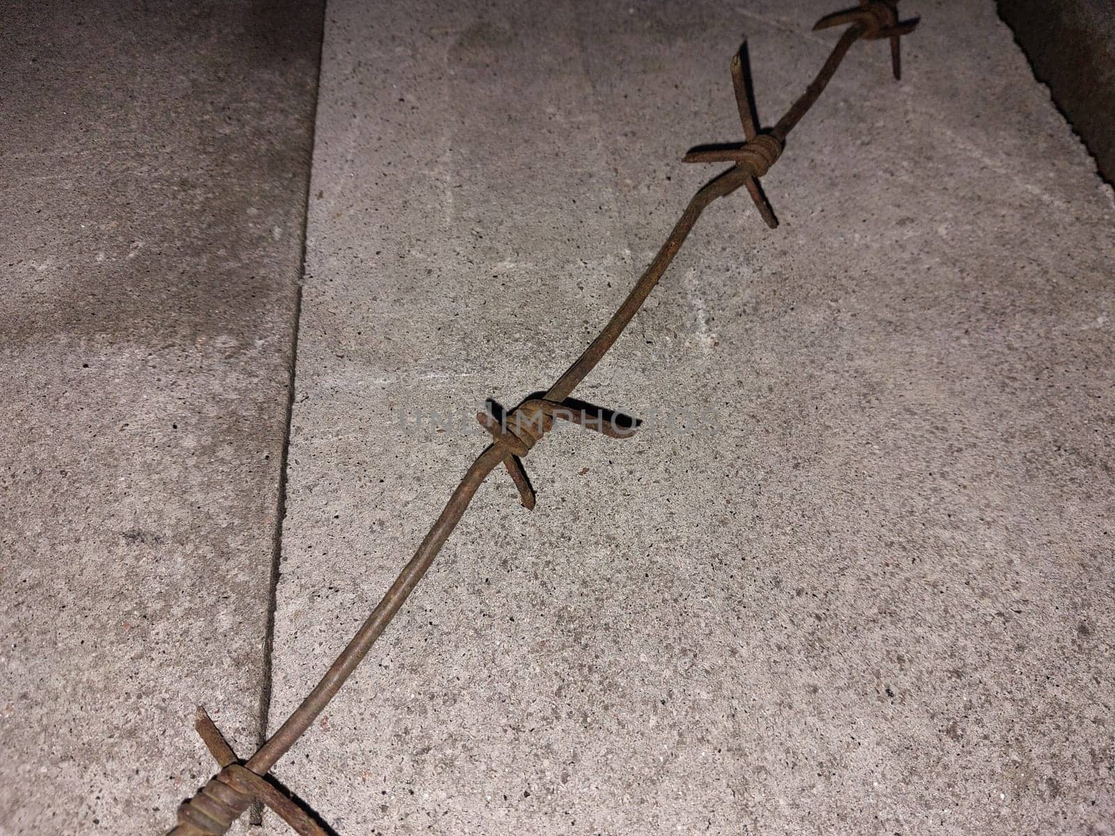 Cutting through a the barbed wire fence