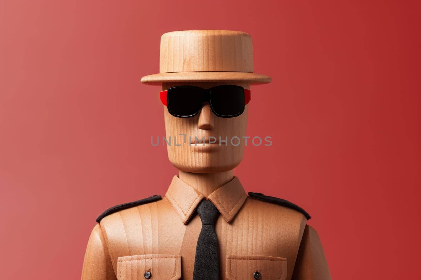 Sheriff. Wooden man in a sheriff's suit and hat.