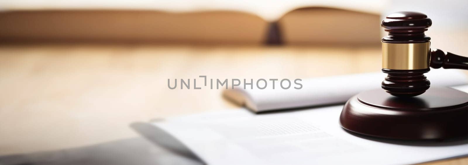 Court of Law and Justice Trial Session: Imparcial Honorable Judge Pronouncing Sentence, striking Gavel. Focus on Mallet, Hammer. Cinematic Shot of Dramatic Not Guilty Verdict. Close-up Shot. Copy space Space for text