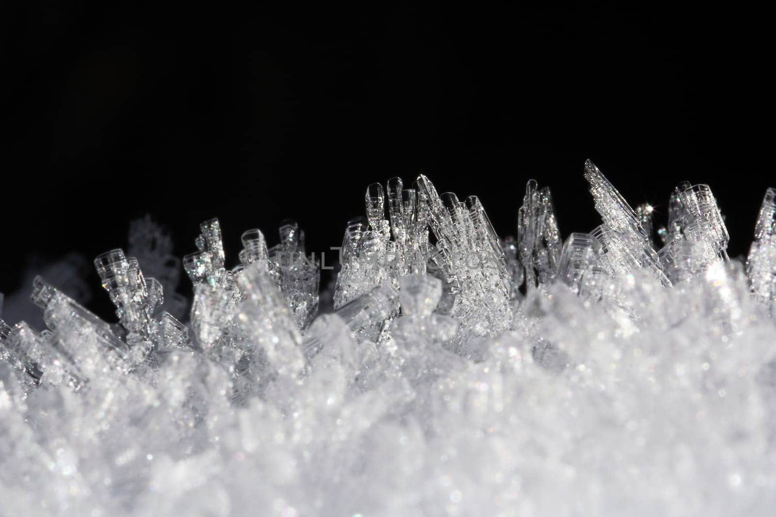 Close-up of snow crystals