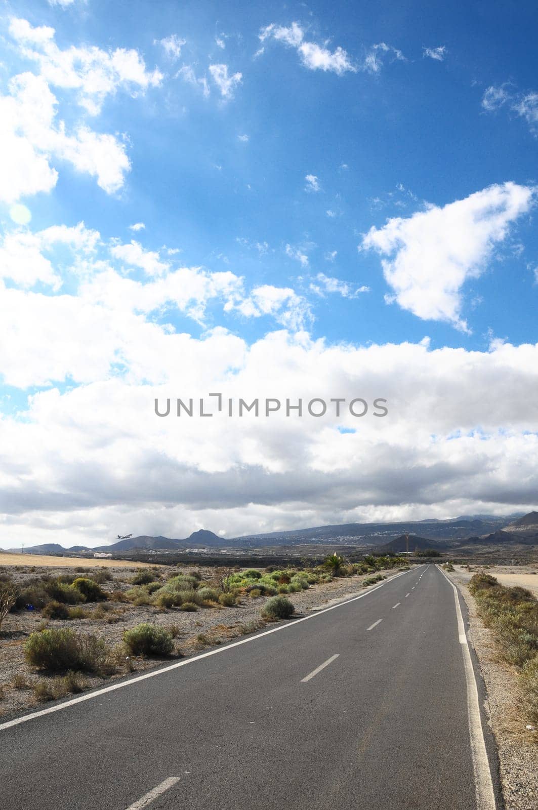 Lonely Road in the Desert Tenerife Canary Islands