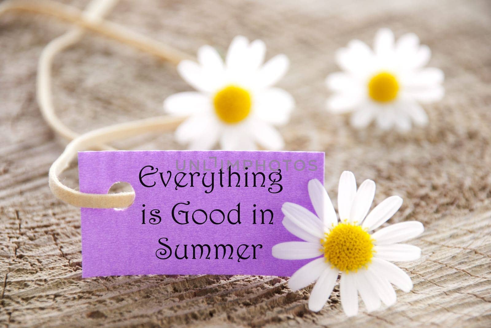 a purple label with white blossoms, copy space and background