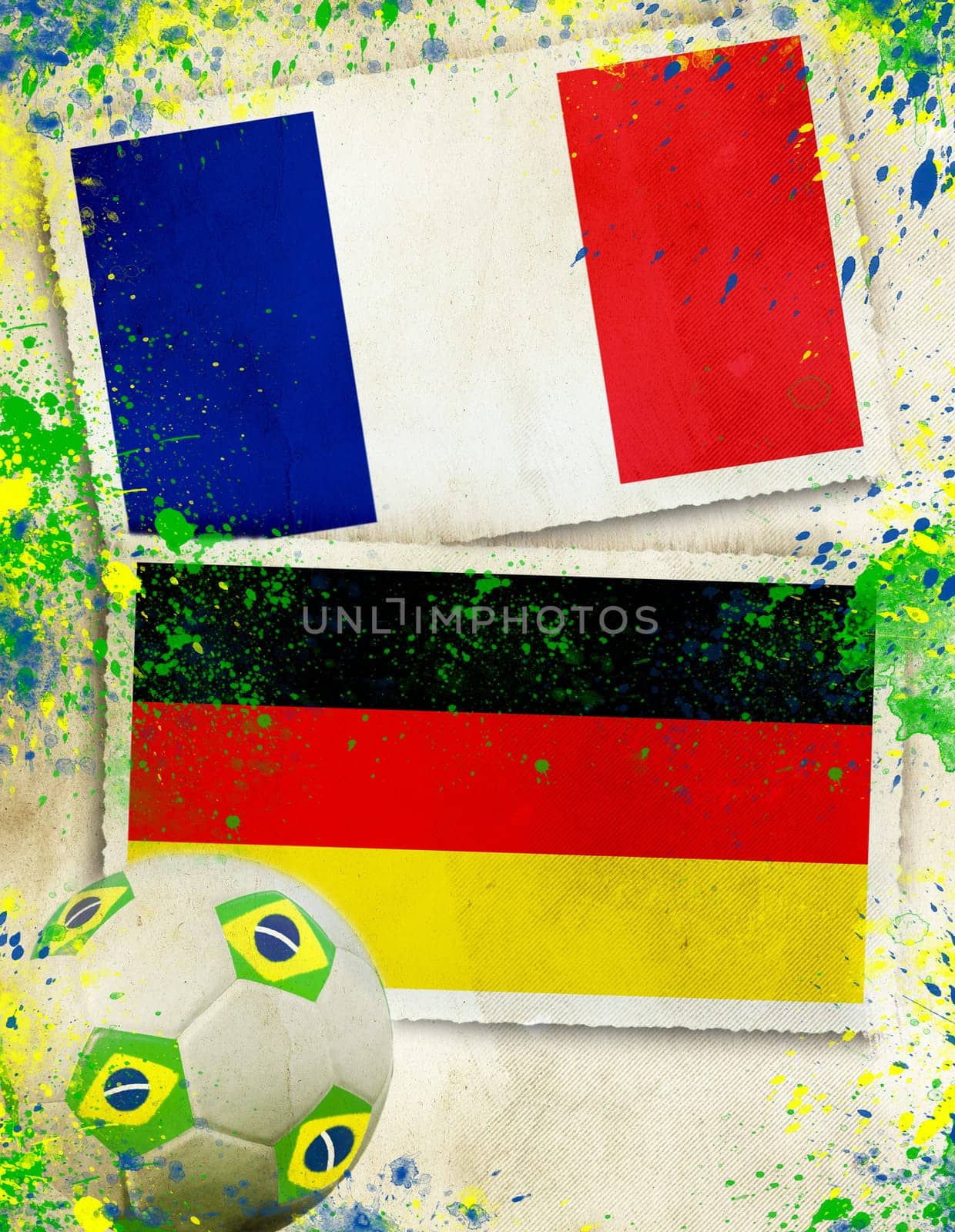 France vs Germany soccer ball concept