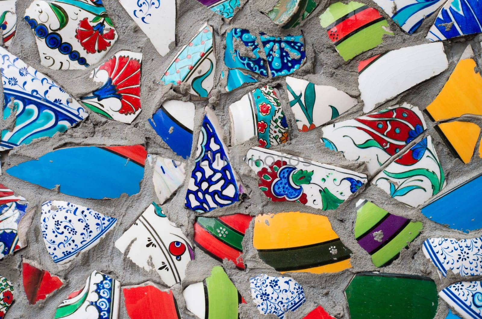 wall made of colorful shards in istanbul