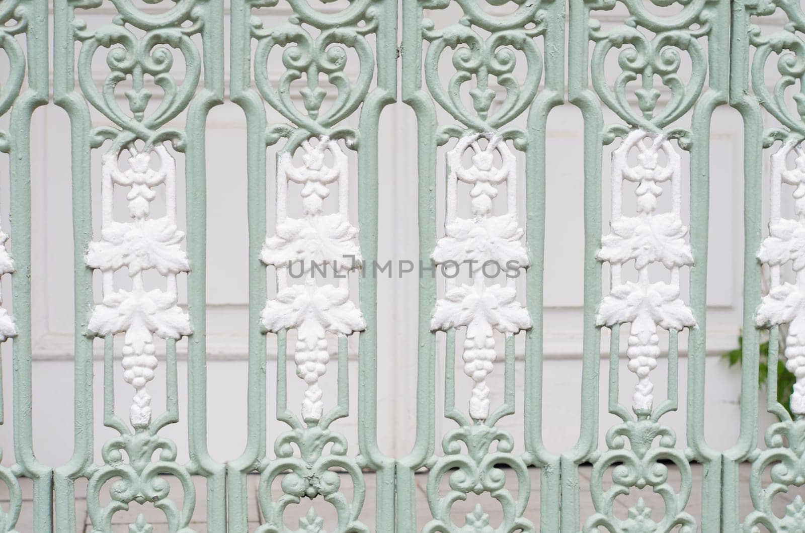 detail of a decorated fence