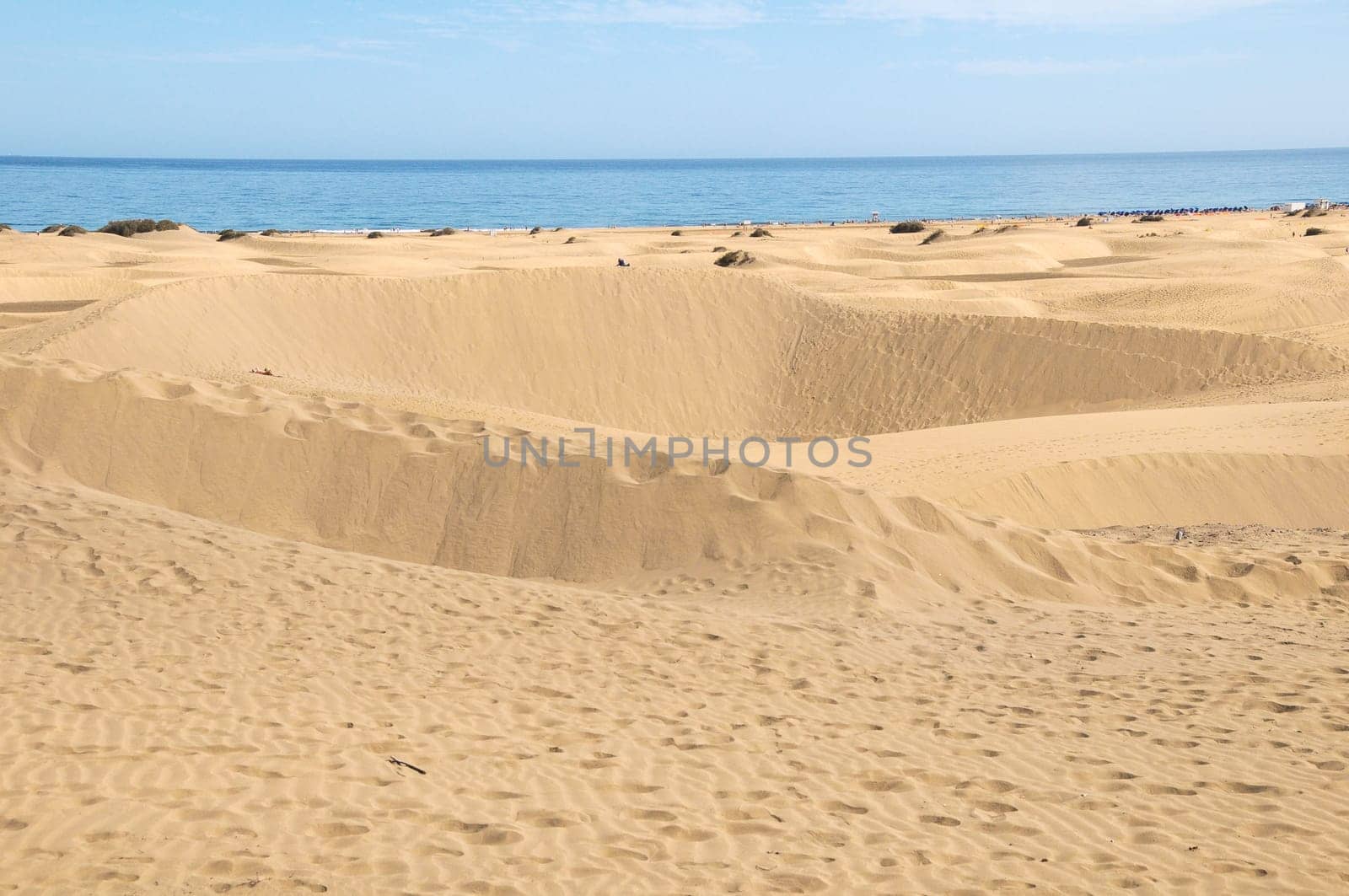African European Sand Dune Desert Landscape in Gran Canaria Island Spain