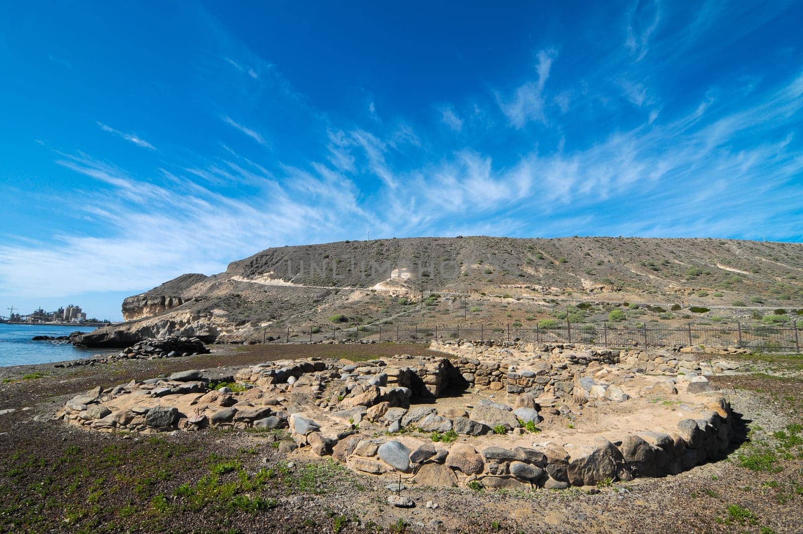Archeology Site with Round Stones in Canary Islands