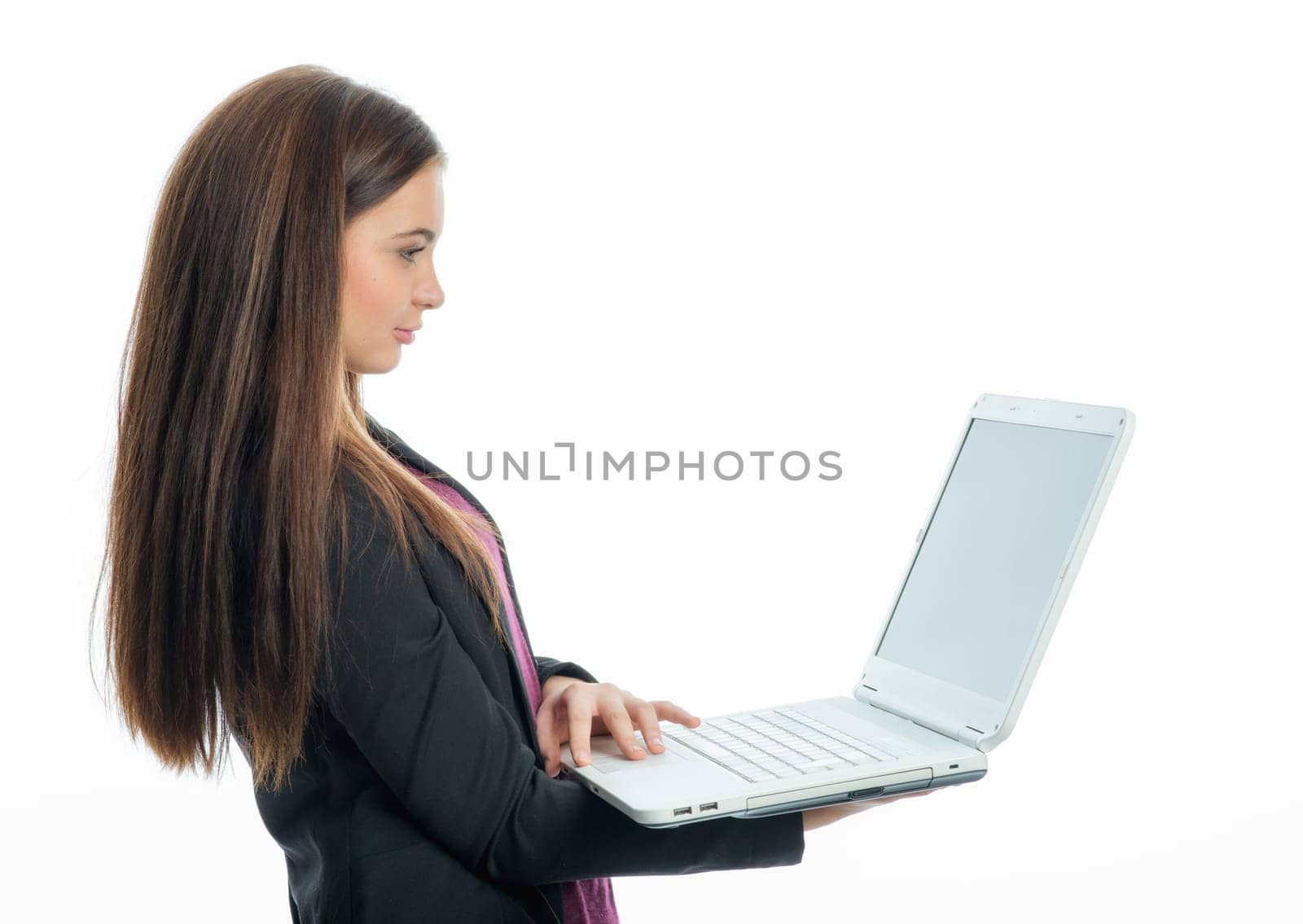 Young girl with laptop