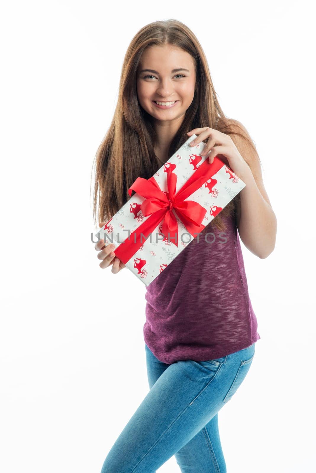 Teenager with gift