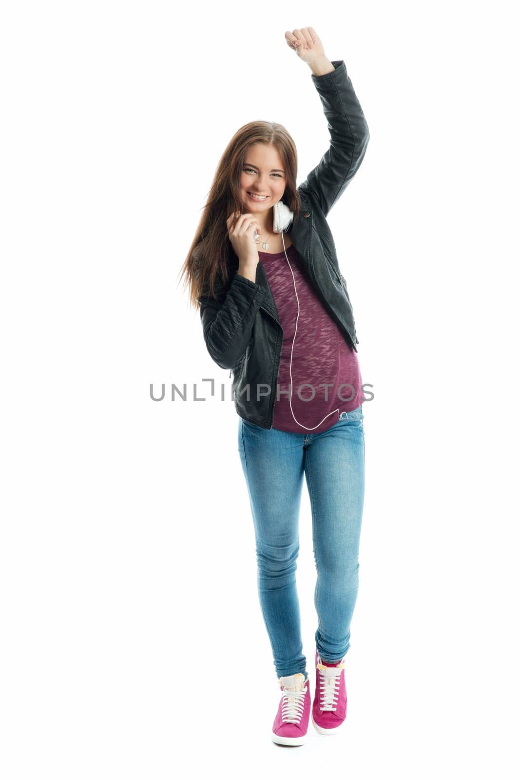 Young girl with headphones