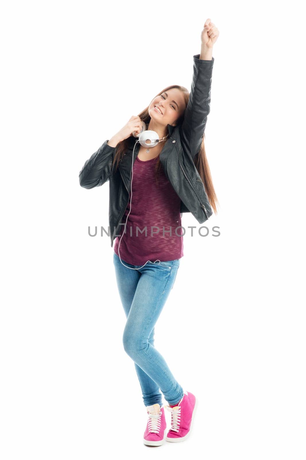 Young girl with headphones