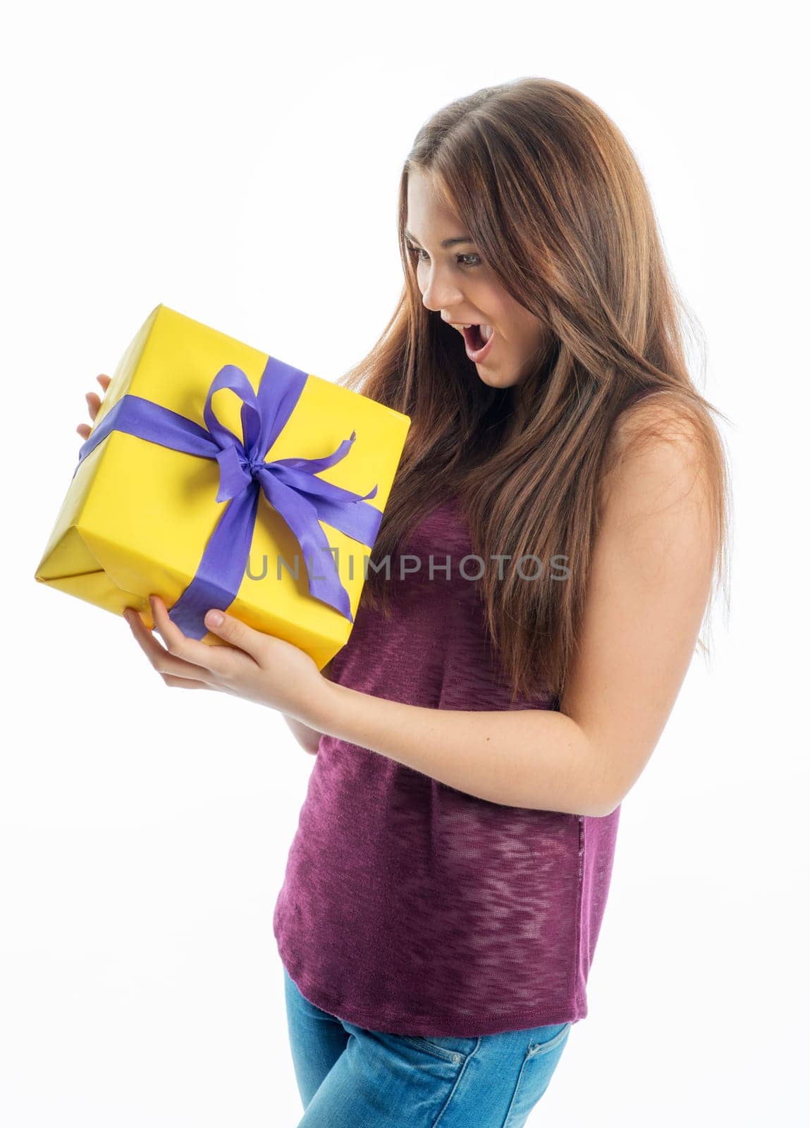 Young girl with gift