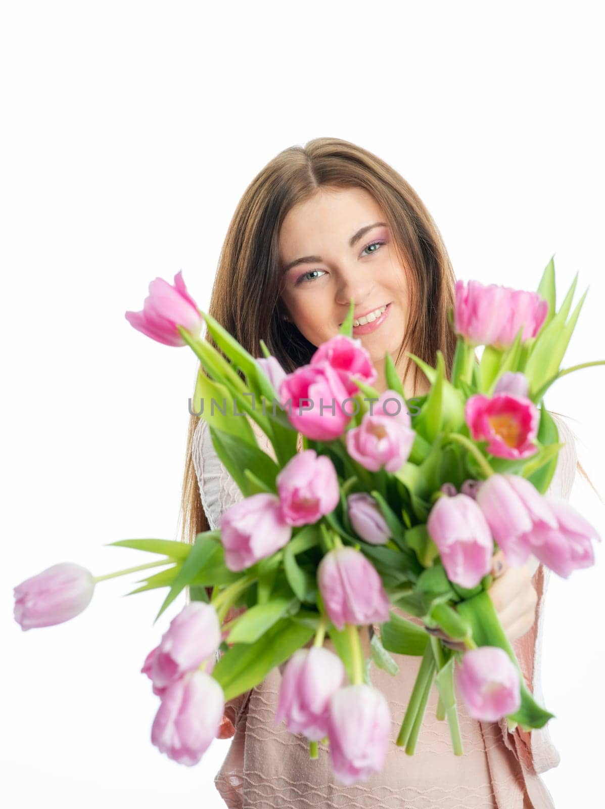 Young girl with bouquet