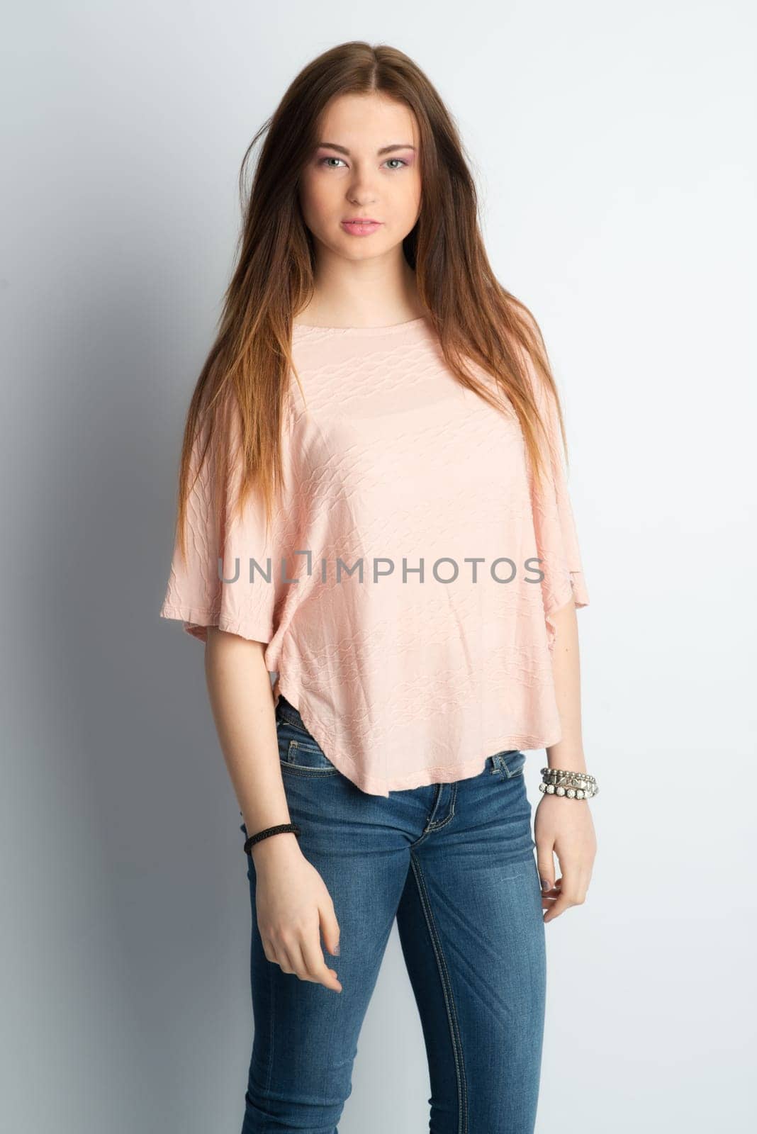 Young girl with brunette hair