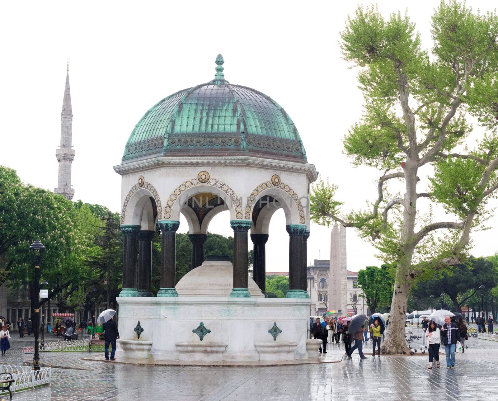 the german fountain, or alman cesmesi in istanbul. It is a gazebo styled fountain on the sultanahmet square and constructed to commemorate the 2nd anniversary og german emperor Wilhelm II's visit to Istanbul in 1898.