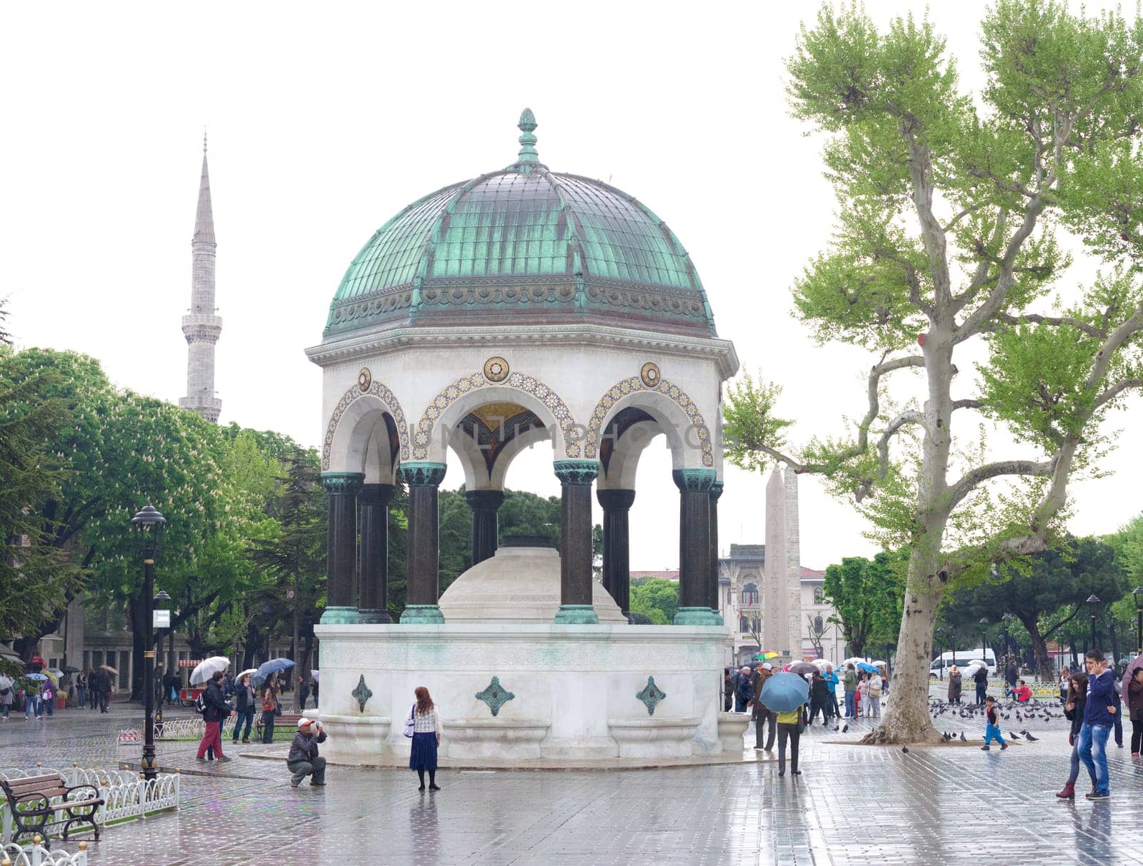 the german fountain, or alman cesmesi in istanbul. It is a gazebo styled fountain on the sultanahmet square and constructed to commemorate the 2nd anniversary og german emperor Wilhelm II's visit to Istanbul in 1898.