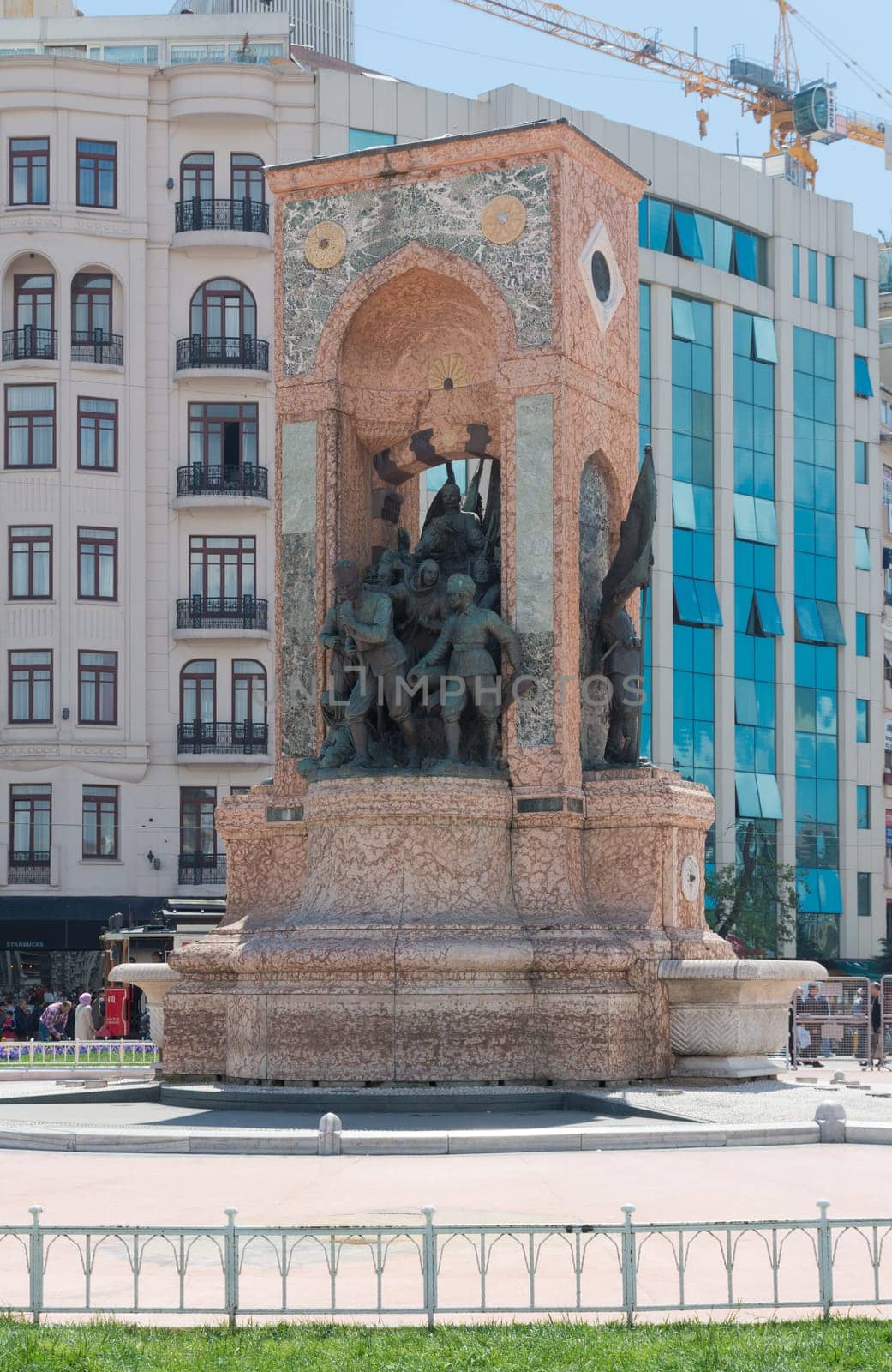Republic Monument at Taksim Square in Istanbul. The monument honoring the leaders of the struggle for independence was unveiled in 1928.