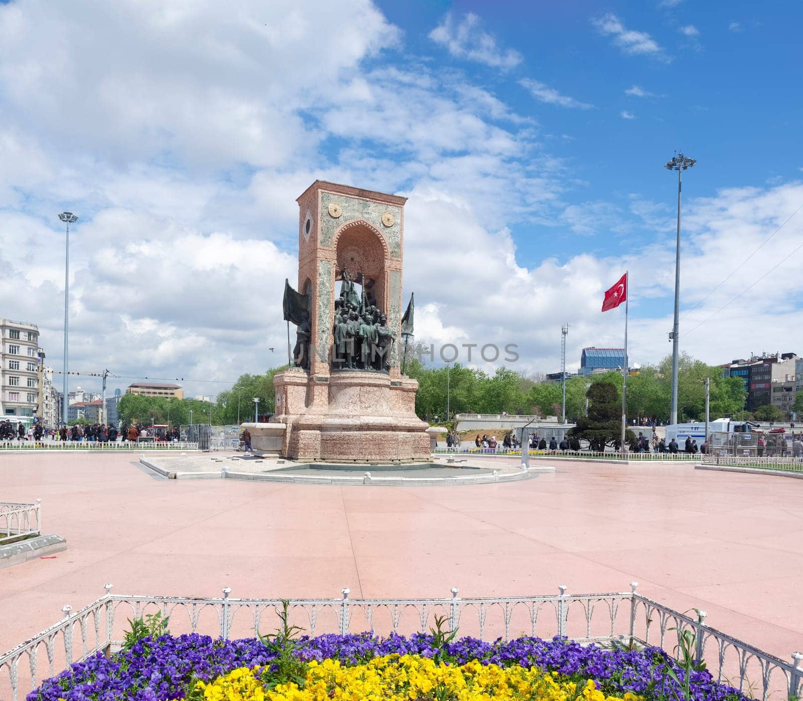 Republic Monument at Taksim Square in Istanbul. The monument honoring the leaders of the struggle for independence was unveiled in 1928.