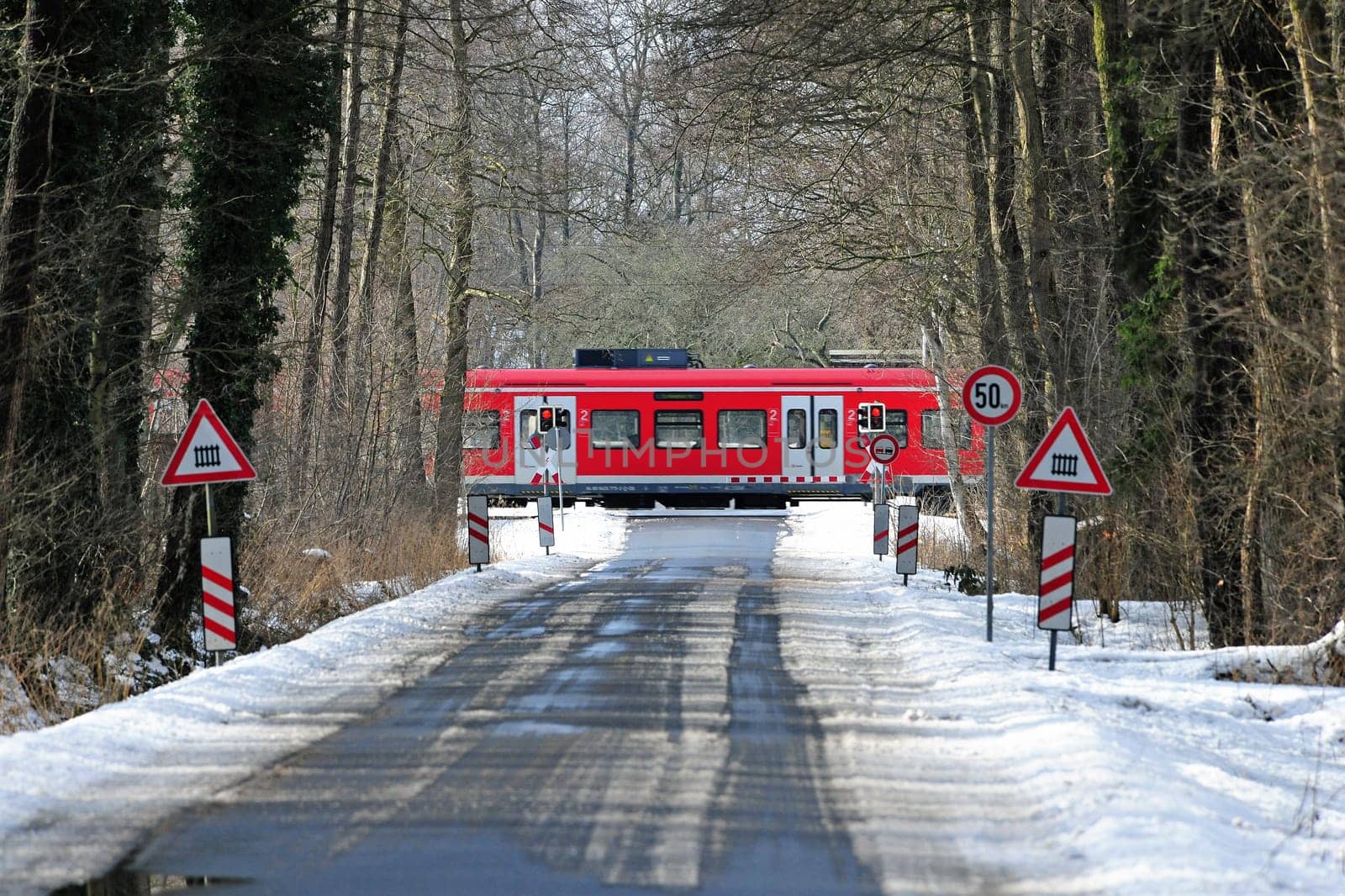 An S-Bahn in winter