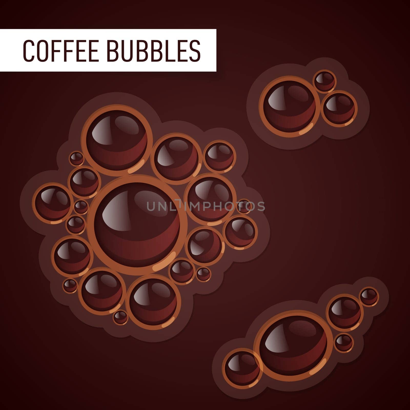 Bubbles of coffe on a  brown-chocolate background
