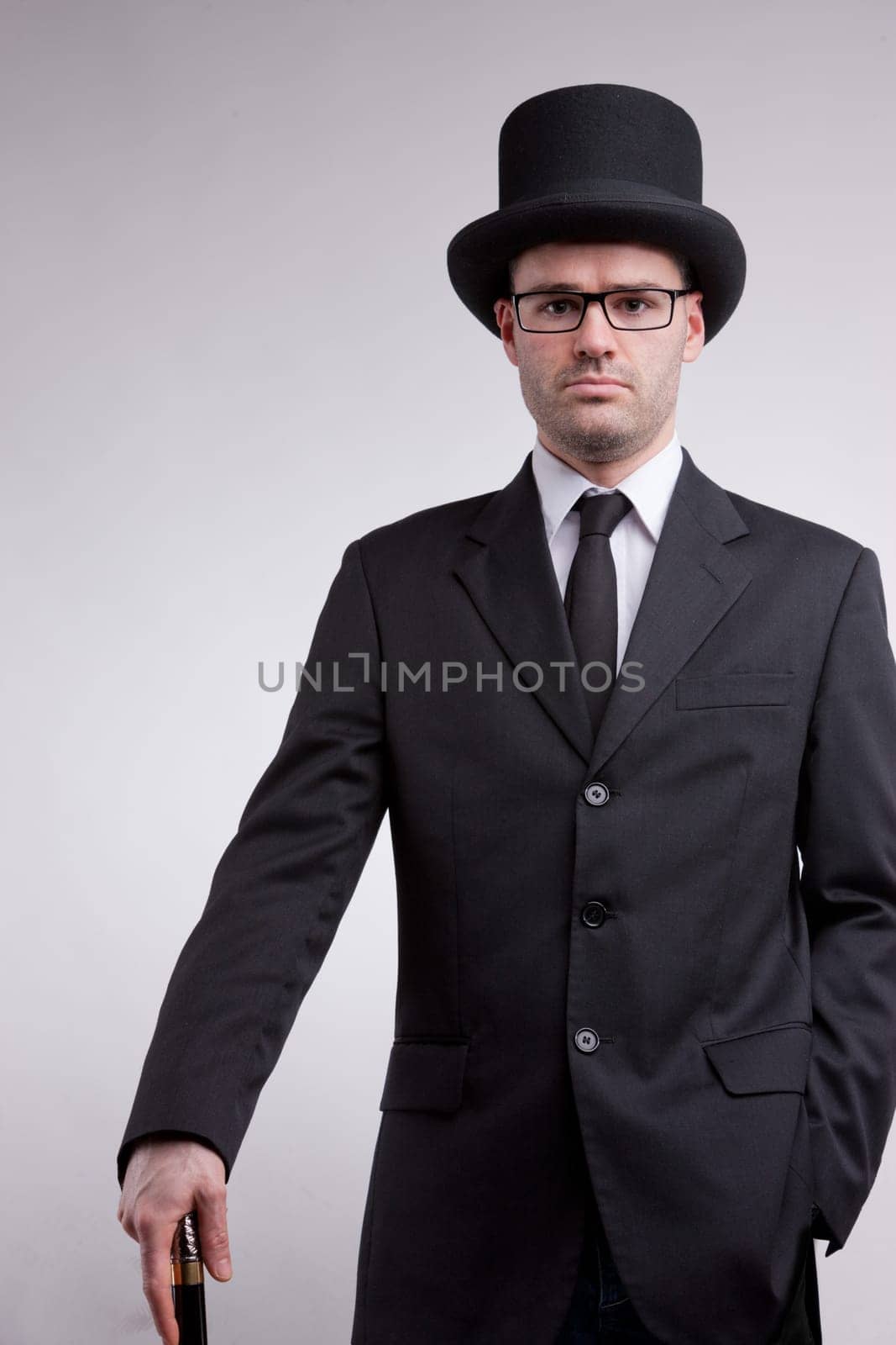 lord black nerd with a top hat and a cane