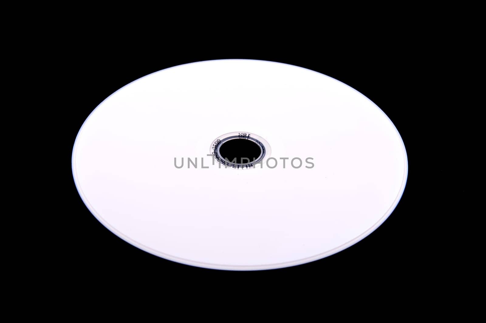 blank cd isolated on black background