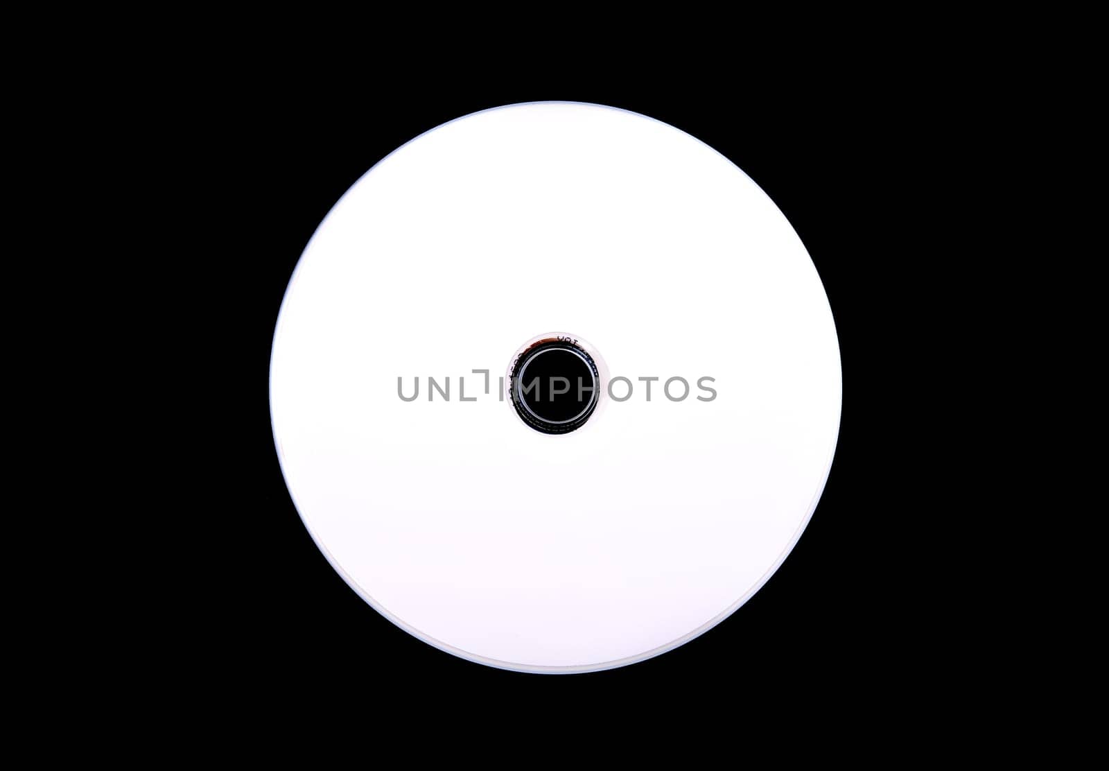 blank cd isolated on black background