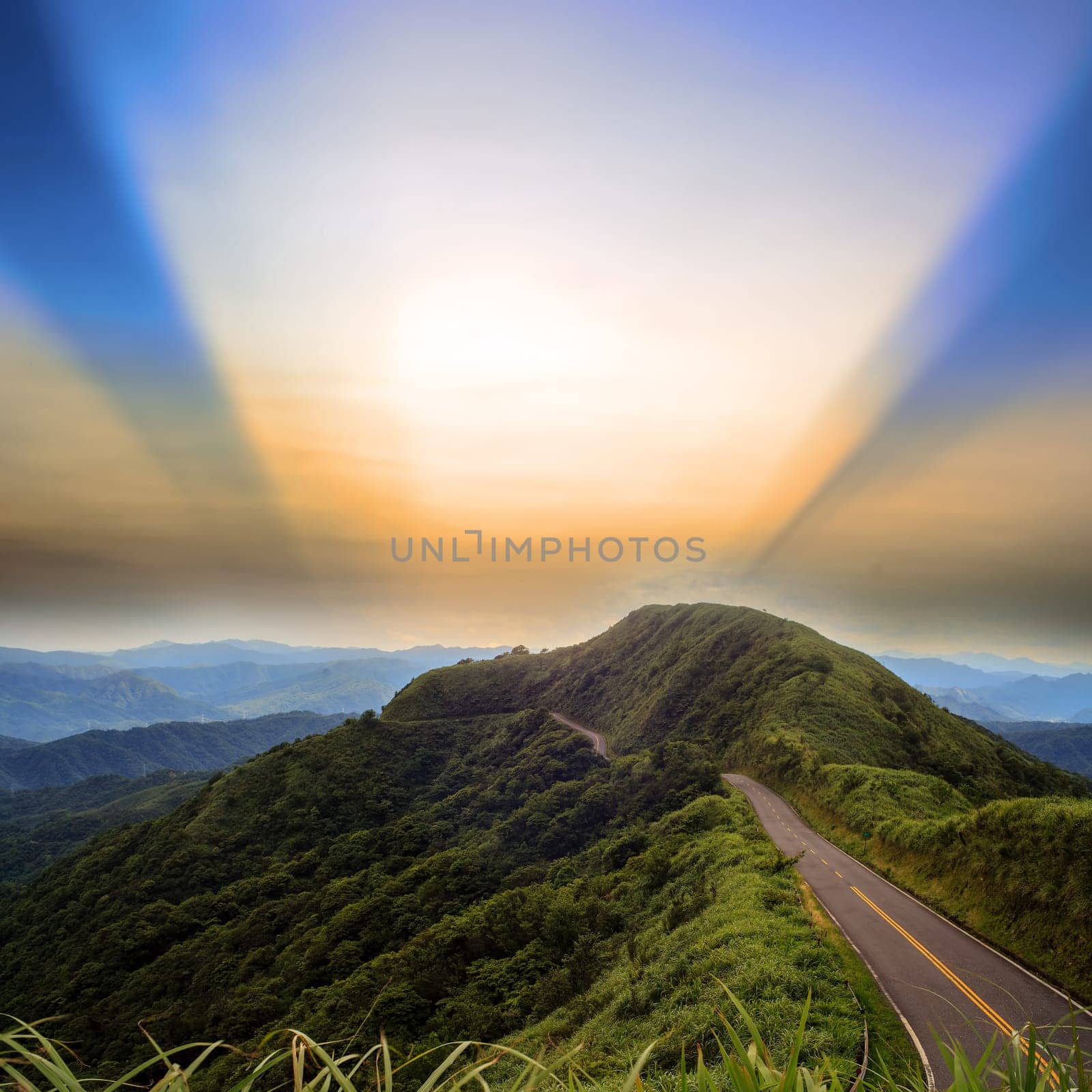 The road in the mountains to the sea for adv or others purpose use