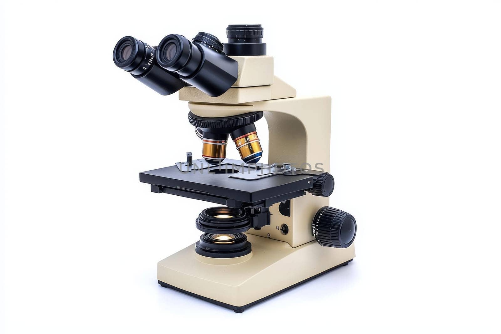 Precision microscope designed for detailed examination of biological samples in classroom or research laboratory environments.