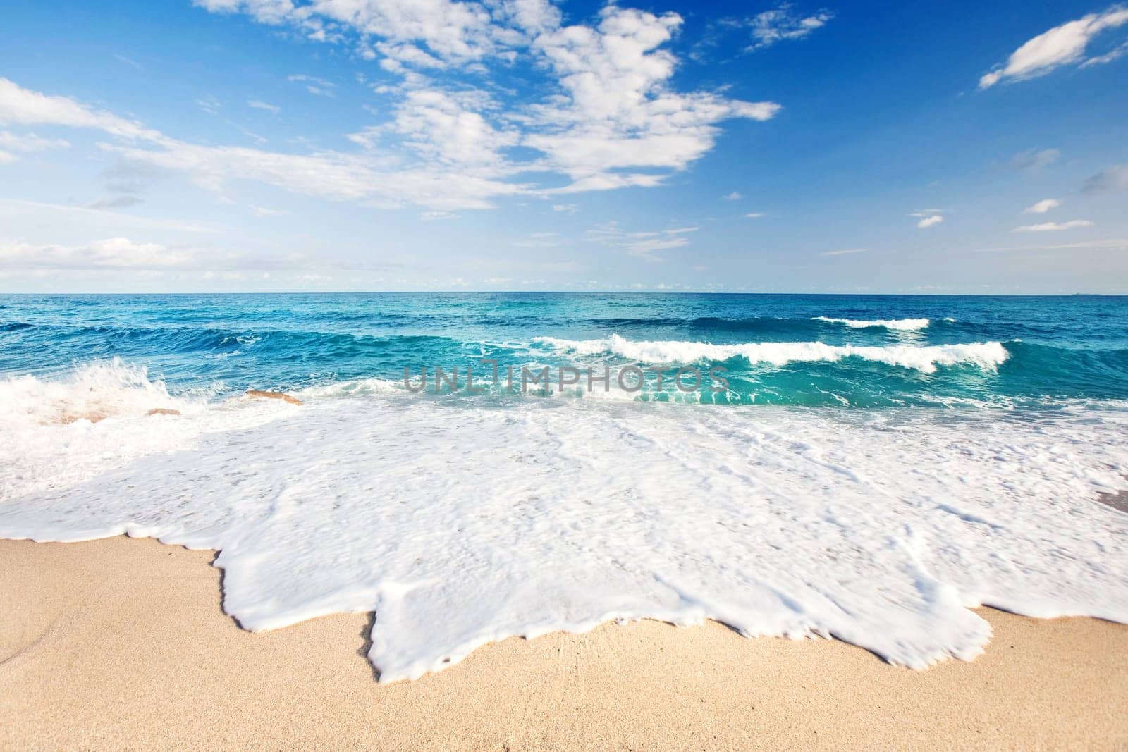 Waves on the beach of Sardinia