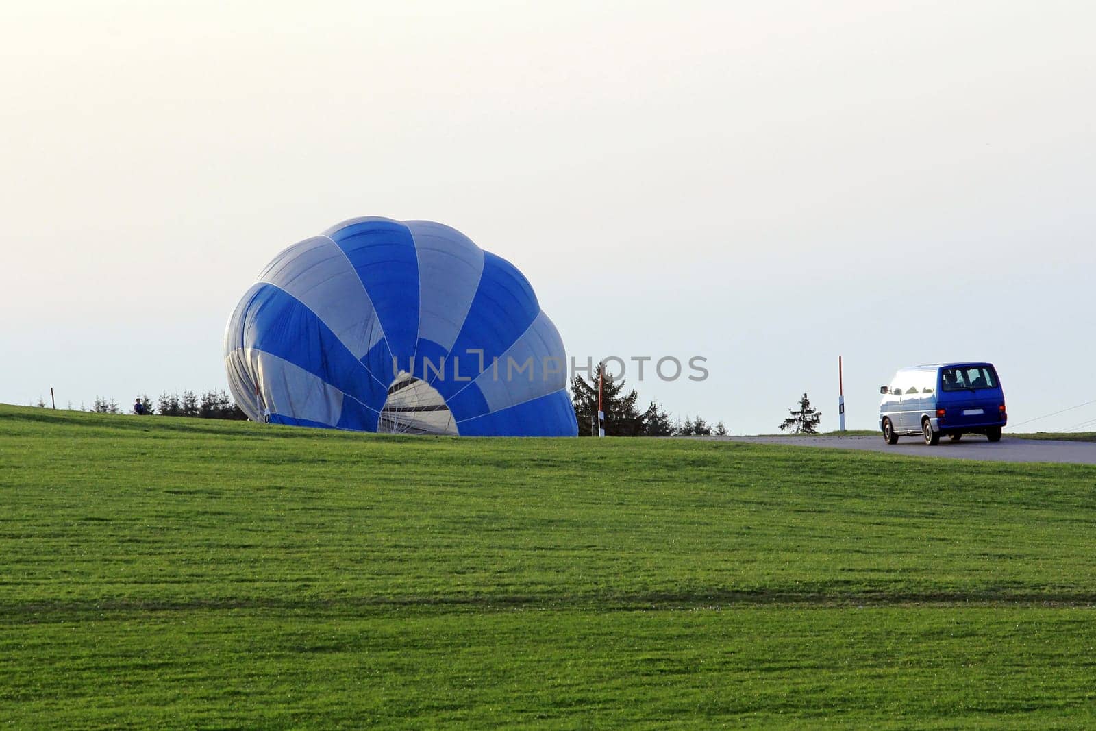The hot air balloon on the street