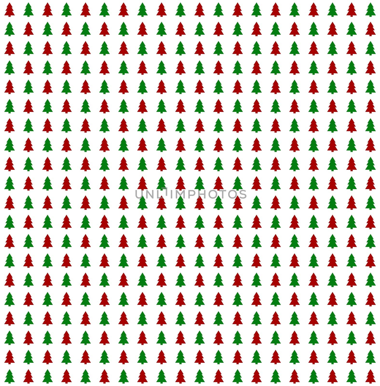 Christmas background white with green and red fir trees