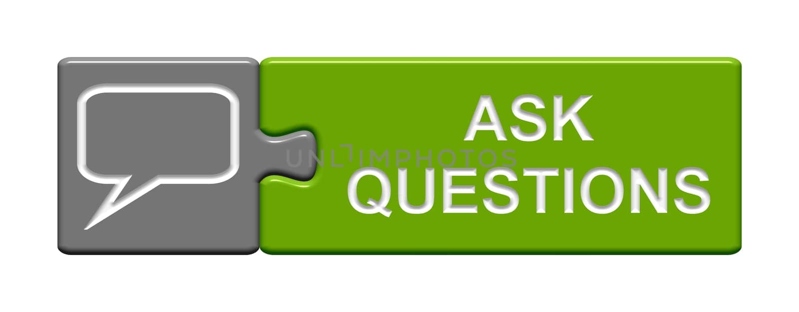 Puzzle button green grey: Ask Questions