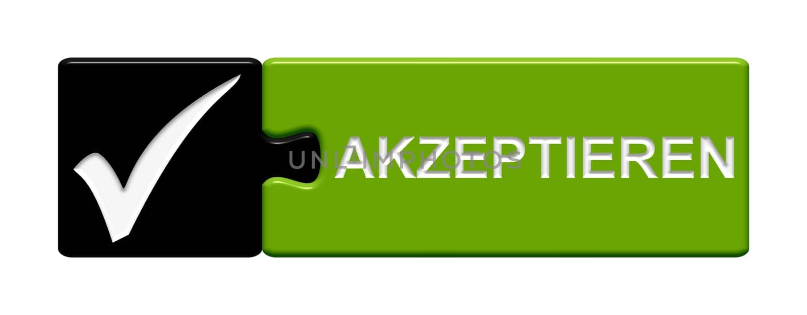 Puzzle button black green: Accept